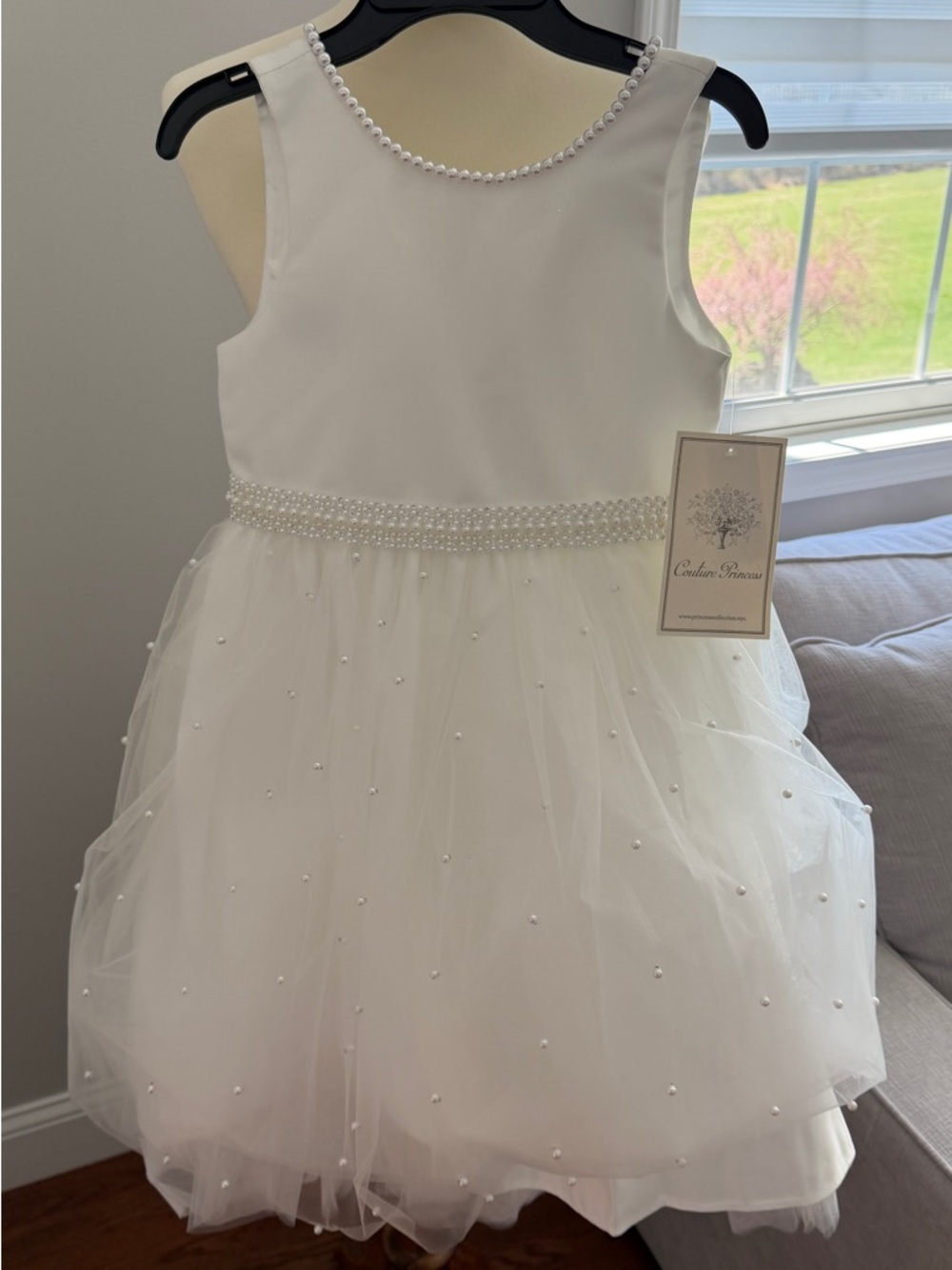 Girls' Pearl-Trim Holy Communion / Flower Girl / Formal Dress